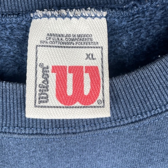 Wilson Sweatshirt Mens XL Blue Crew Neck Pullover Long Sleeve Athletic - Picture 2 of 3